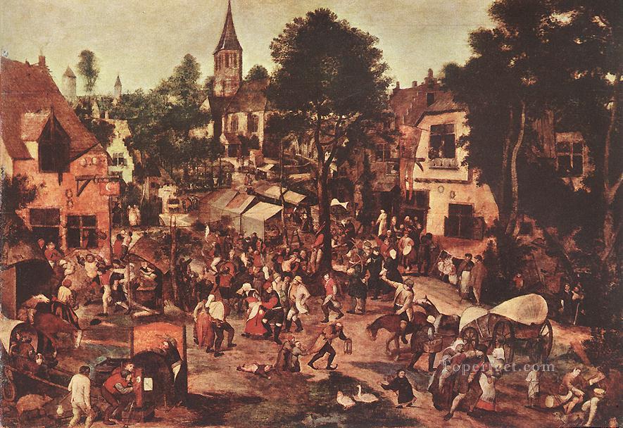 Fiesta del pueblo género campesino Pieter Brueghel el Joven Pintura al óleo